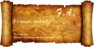 Frenyo Anikó névjegykártya